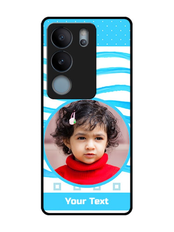 Custom Vivo V29 5G Custom Metal Phone Case - Simple Blue Case Design