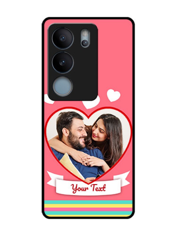 Custom Vivo V29 5G Custom Metal Phone Case - Love Shapes Doodle Design