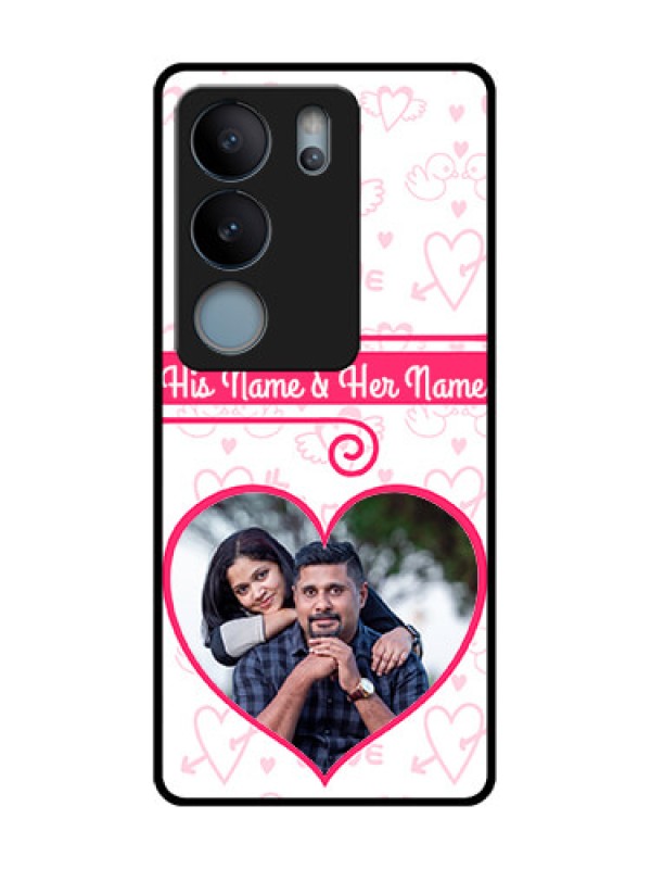 Custom Vivo V29 5G Custom Metal Phone Case - Heart Shape Love Design