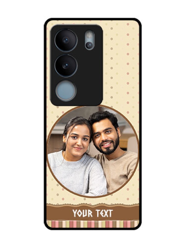 Custom Vivo V29 5G Custom Metal Phone Case - Brown Dotted Mobile Case Design