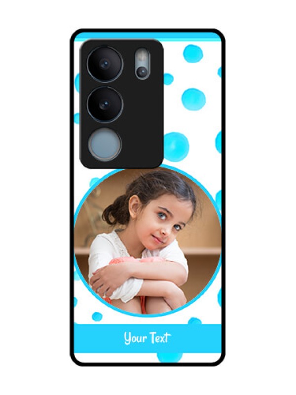 Custom Vivo V29 5G Custom Metal Phone Case - Blue Bubbles Pattern Design