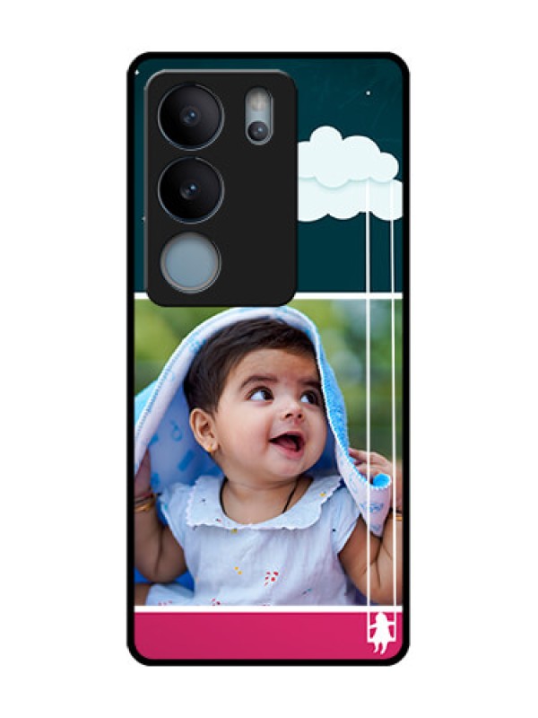 Custom Vivo V29 5G Custom Metal Phone Case - Cute Girl With Cloud Design