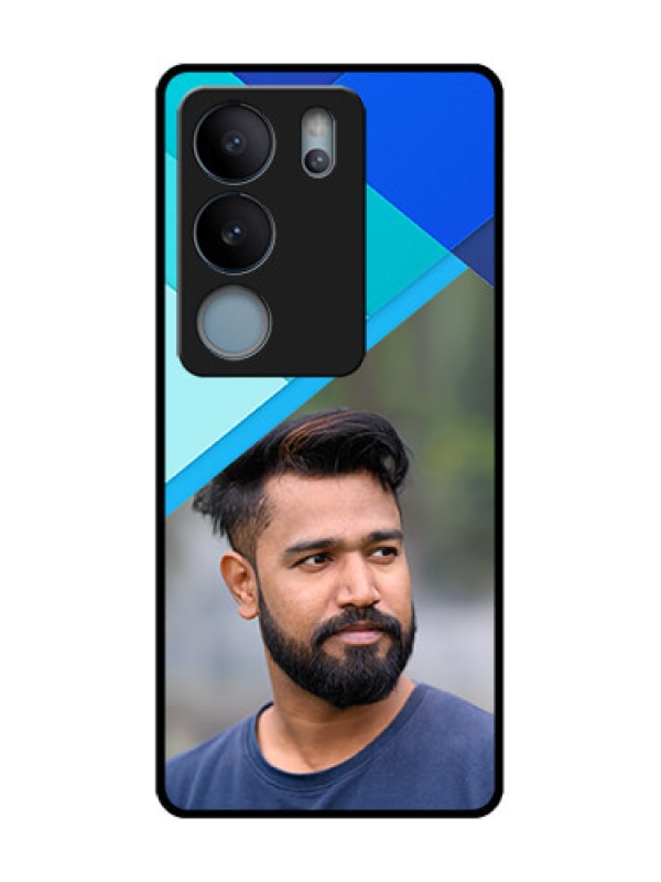 Custom Vivo V29 5G Custom Metal Phone Case - Blue Pattern Design