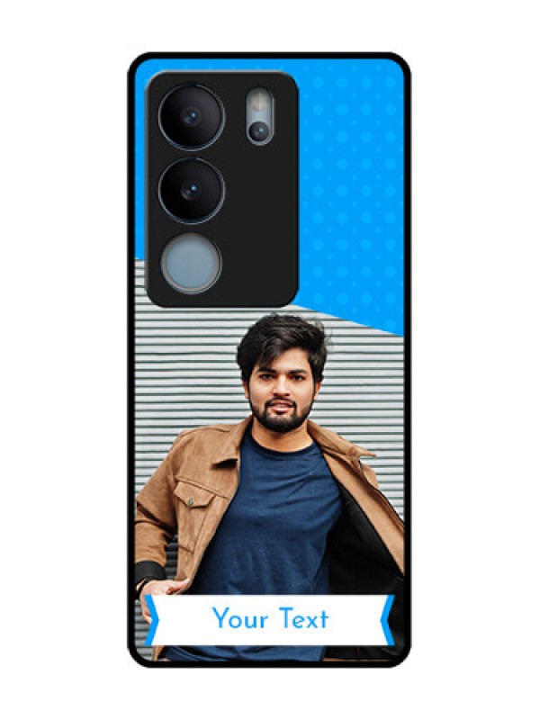 Custom Vivo V29 5G Custom Metal Phone Case - Simple Blue Color Design