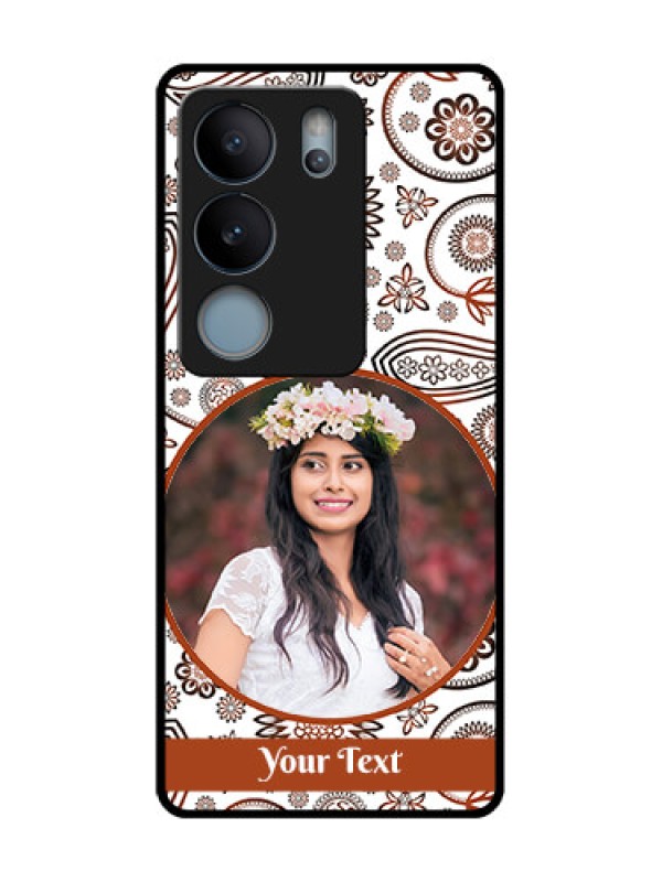 Custom Vivo V29 5G Custom Metal Phone Case - Abstract Flower Design
