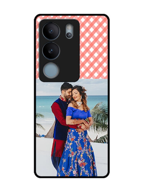 Custom Vivo V29 5G Custom Metal Phone Case - Pink Pattern Design