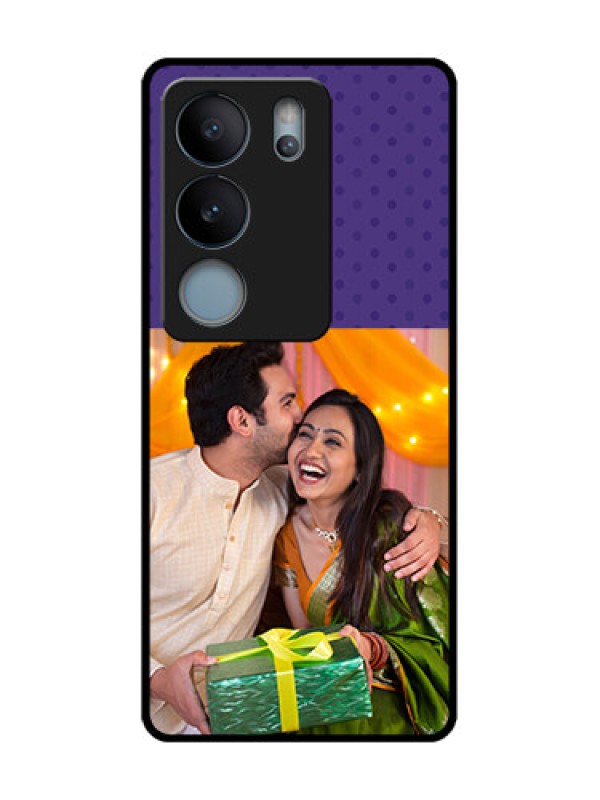 Custom Vivo V29 5G Custom Metal Phone Case - Violet Colored Pattern Design