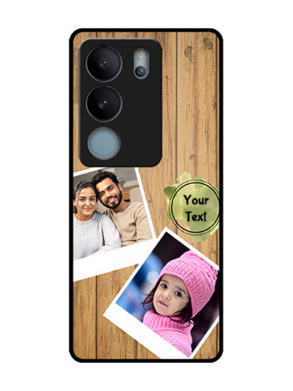 Custom Vivo V29 5G Custom Metal Phone Case - Wooden Texture Design