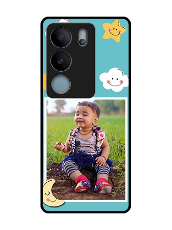 Custom Vivo V29 5G Custom Metal Phone Case - Smiley Kids Stars Design