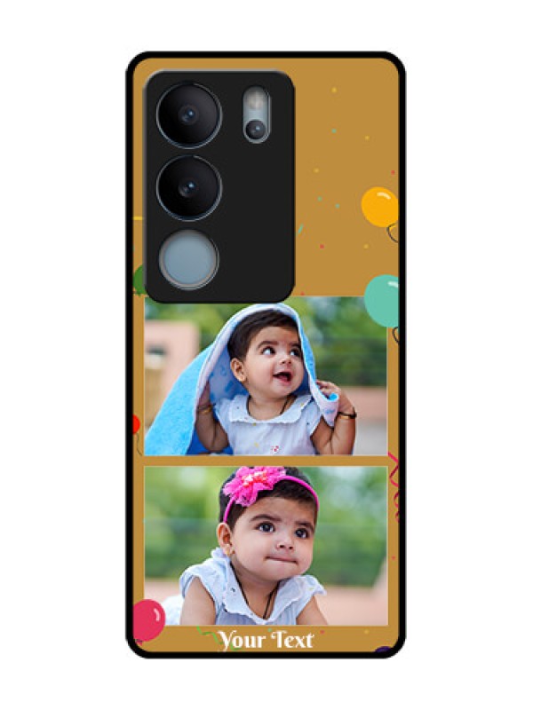 Custom Vivo V29 5G Custom Metal Phone Case - Image Holder With Birthday Celebrations Design