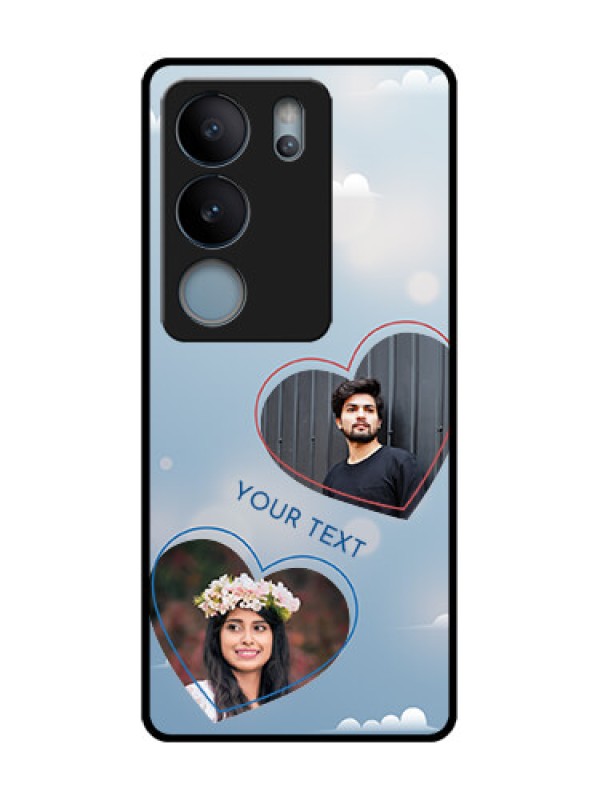 Custom Vivo V29 5G Custom Metal Phone Case - Blue Color Couple Design
