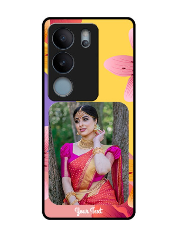 Custom Vivo V29 5G Custom Metal Phone Case - 3 Image With Vintage Floral Design