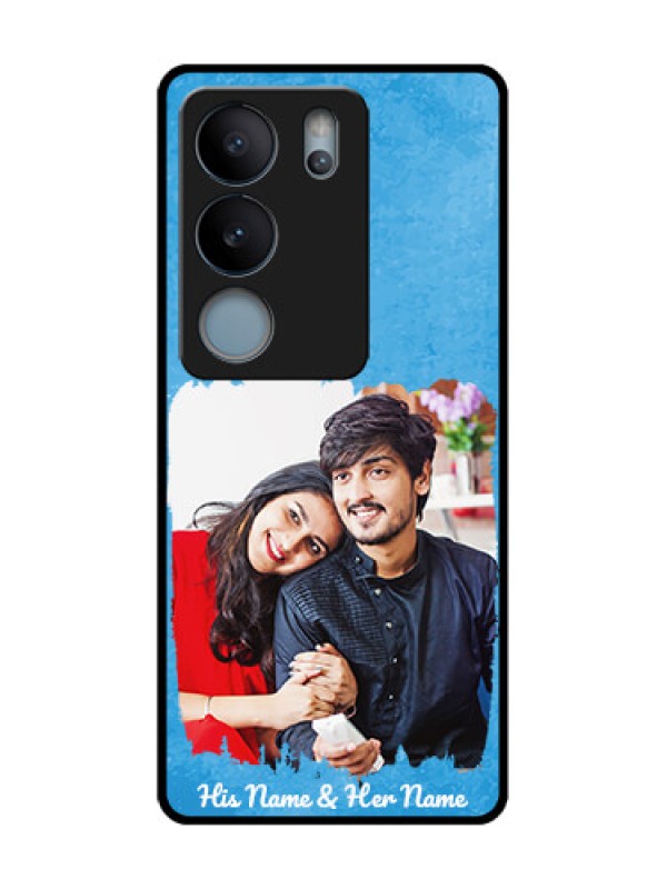 Custom Vivo V29 5G Custom Metal Phone Case - Blue Color Vintage Design