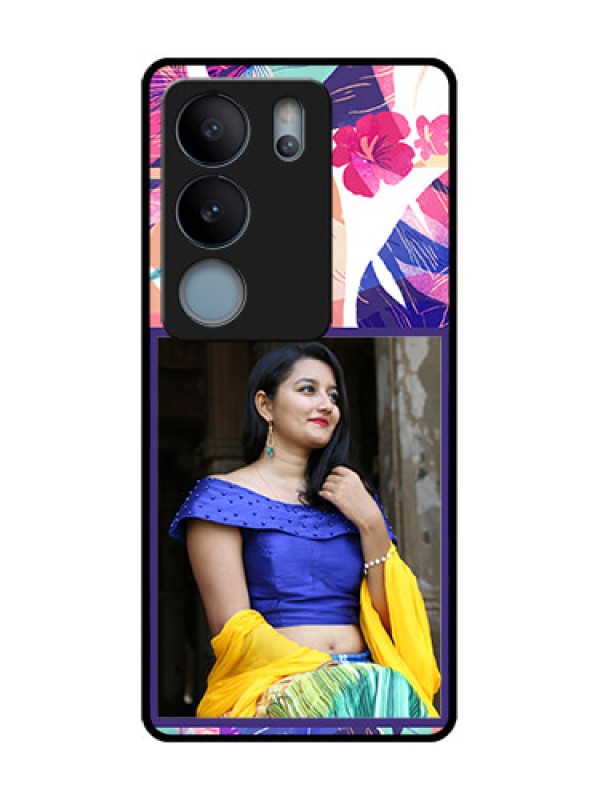 Custom Vivo V29 5G Custom Metal Phone Case - Abstract Floral Design