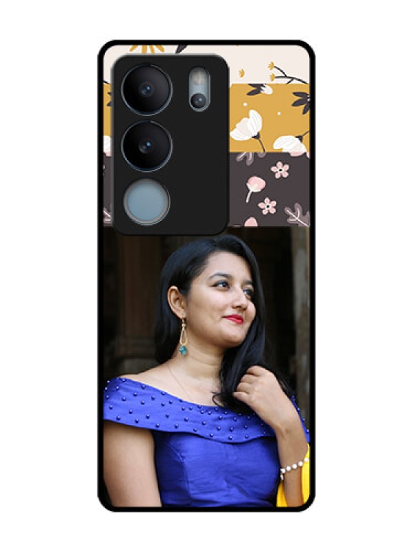 Custom Vivo V29 5G Custom Metal Phone Case - Stylish Floral Design