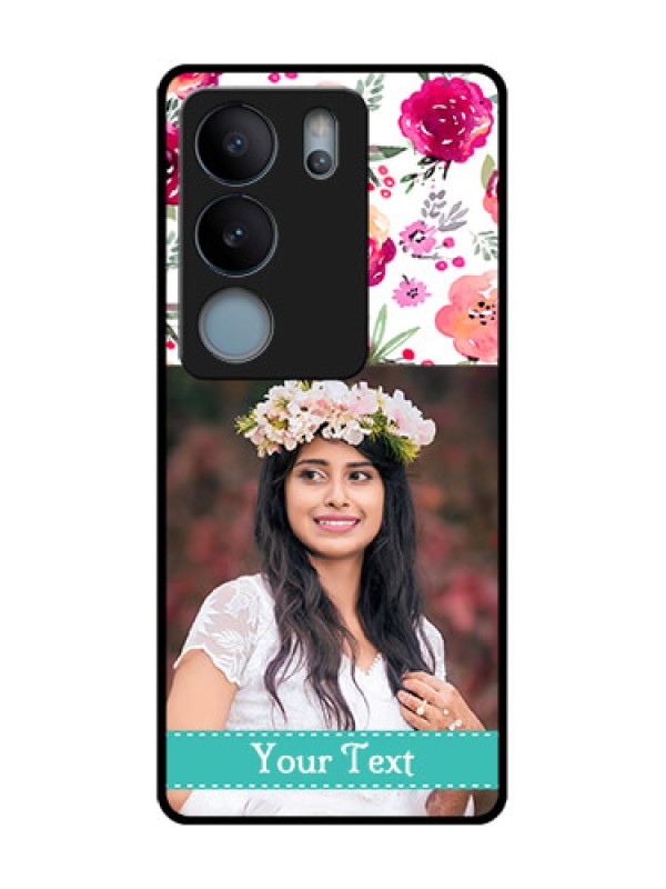 Custom Vivo V29 5G Custom Metal Phone Case - Water Colors Floral Design