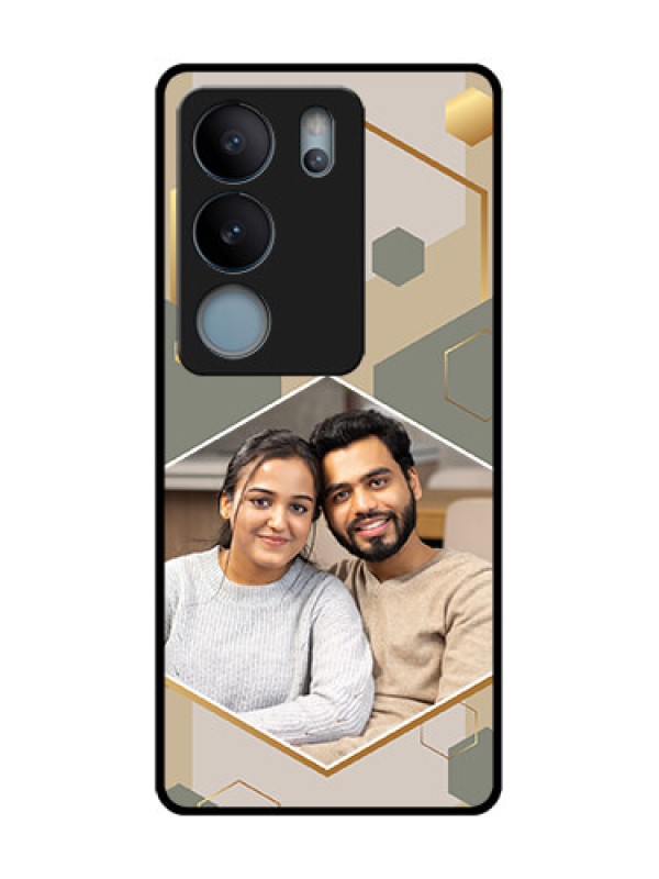 Custom Vivo V29 5G Custom Metal Phone Case - Stylish Hexagon Pattern Design