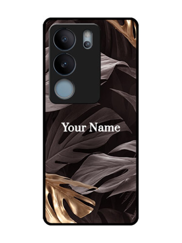 Custom Vivo V29 5G Custom Metal Phone Case - Wild Leaves Digital Paint Design