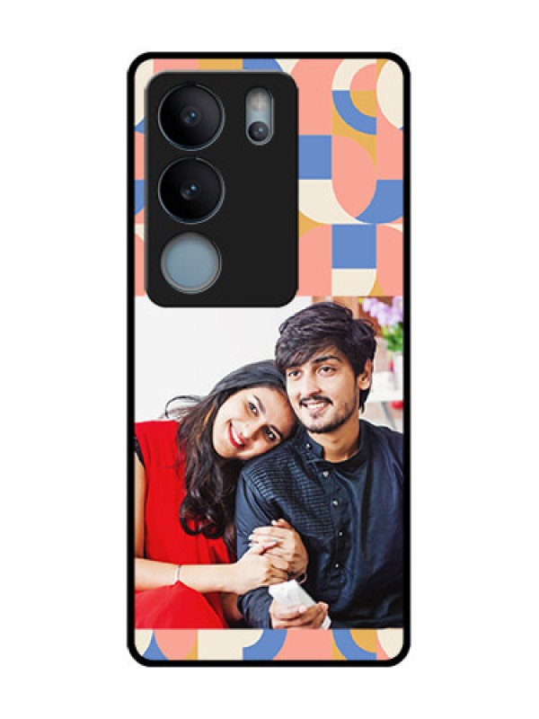 Custom Vivo V29 5G Custom Metal Phone Case - Semi - Circle Maze Pattern Design