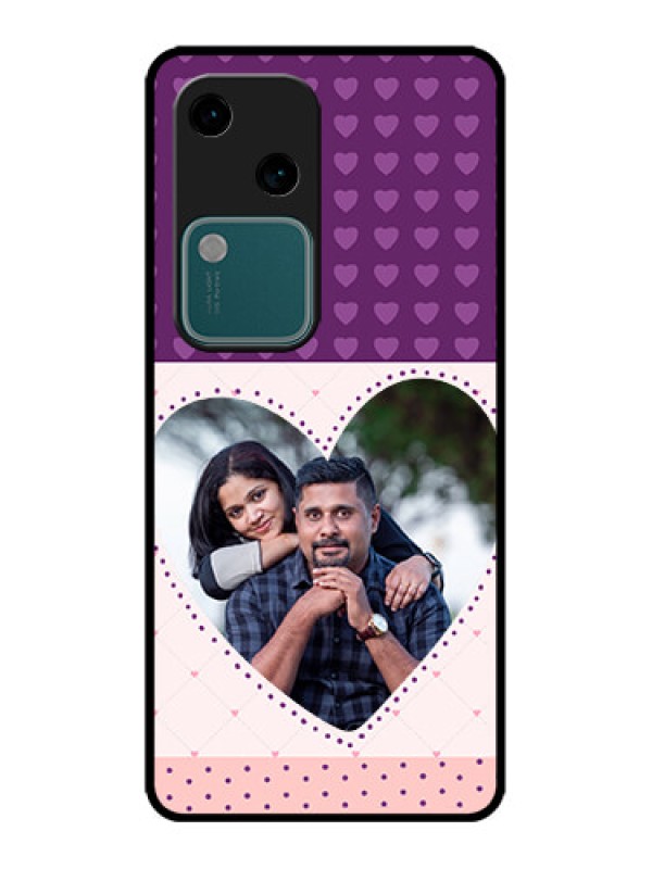 Custom Vivo V30 5G Custom Metal Phone CaseViolet Love Dots Design