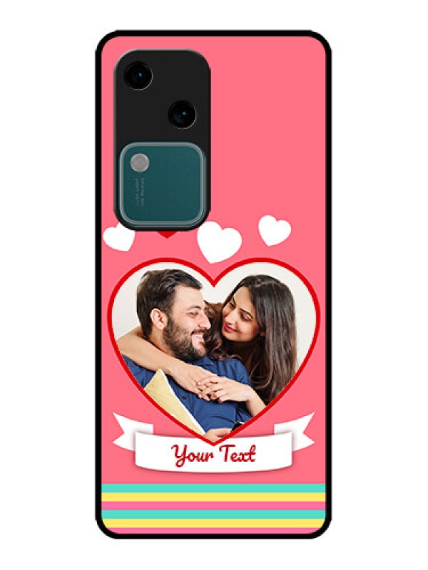 Custom Vivo V30 5G Custom Metal Phone CaseLove Shapes Doodle Design