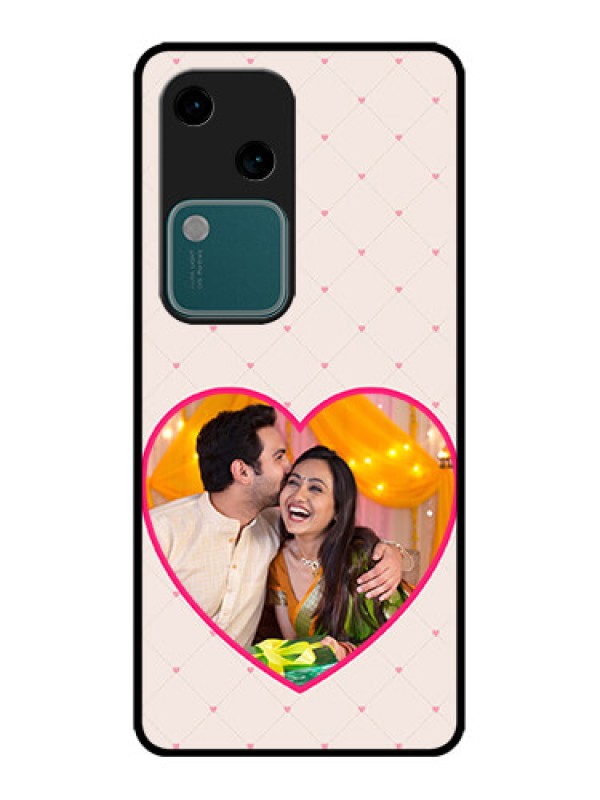 Custom Vivo V30 5G Custom Metal Phone CaseHeart Shape Design