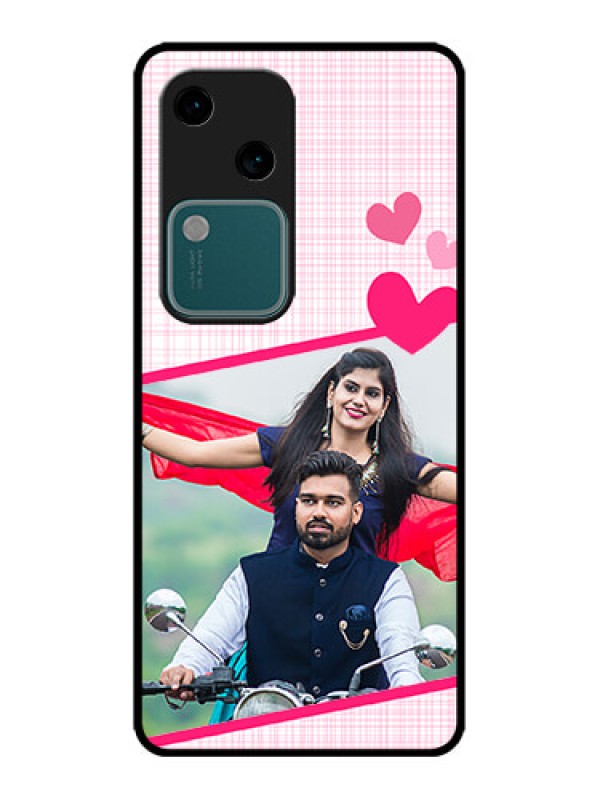 Custom Vivo V30 5G Custom Metal Phone CaseLove Shape Heart Design