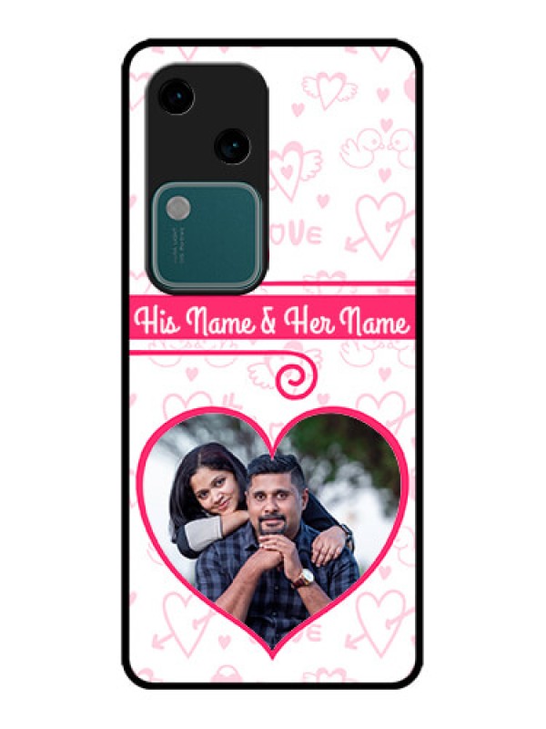 Custom Vivo V30 5G Custom Metal Phone CaseHeart Shape Love Design