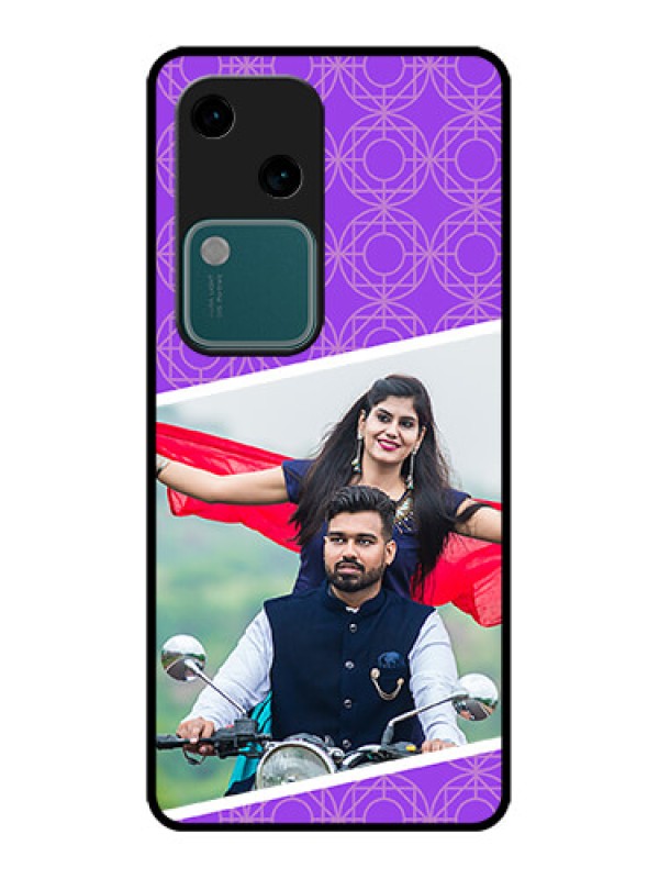 Custom Vivo V30 5G Custom Metal Phone CaseViolet Color Pattern Design
