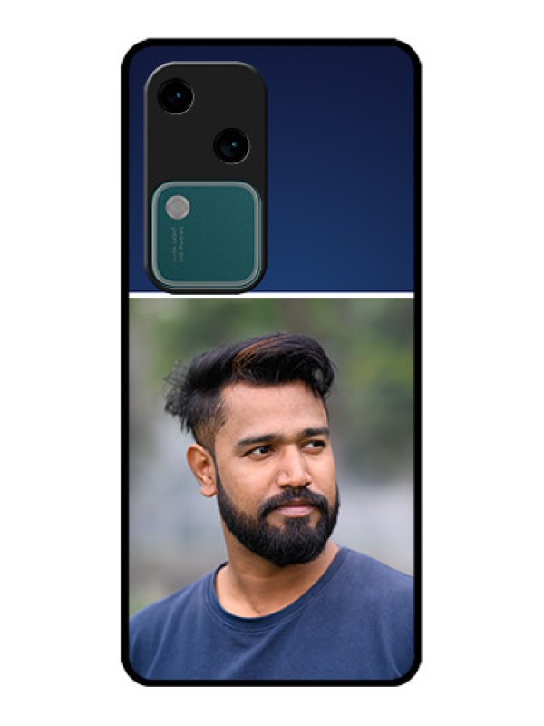 Custom Vivo V30 5G Custom Metal Phone CaseSimple Royal Blue Design