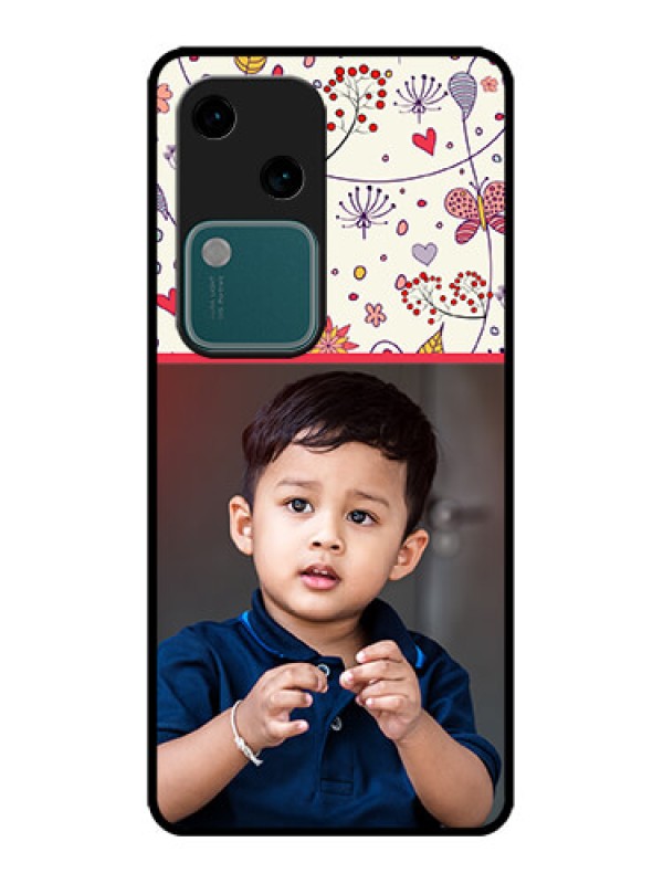 Custom Vivo V30 5G Custom Metal Phone CasePremium Floral Design