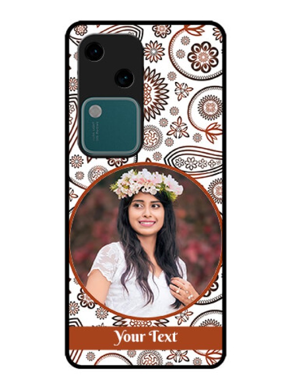 Custom Vivo V30 5G Custom Metal Phone CaseAbstract Flower Design