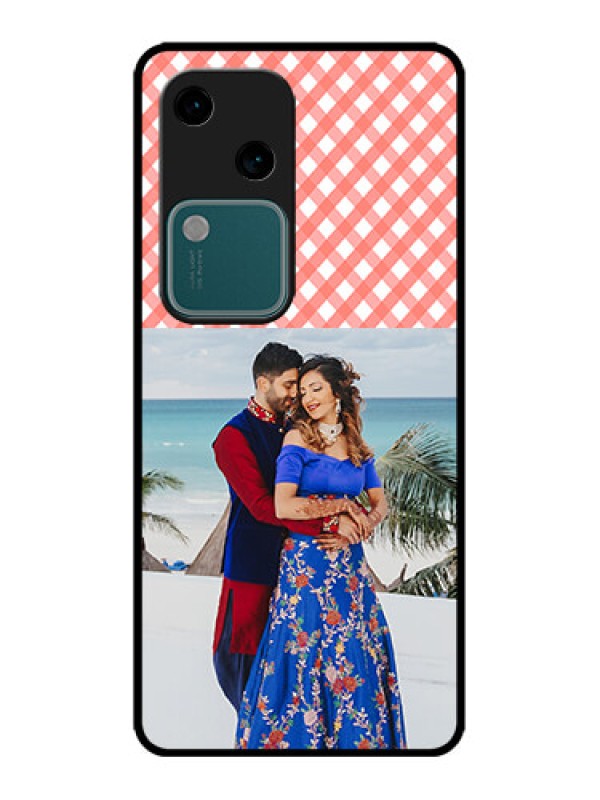 Custom Vivo V30 5G Custom Metal Phone CasePink Pattern Design