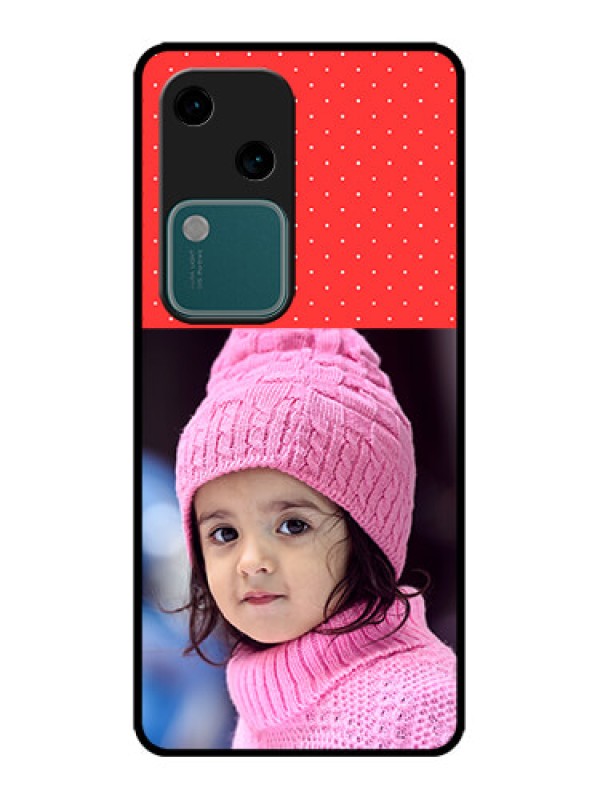 Custom Vivo V30 5G Custom Metal Phone CaseRed Pattern Design