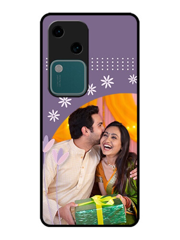 Custom Vivo V30 5G Custom Metal Phone CaseLavender Flowers Design