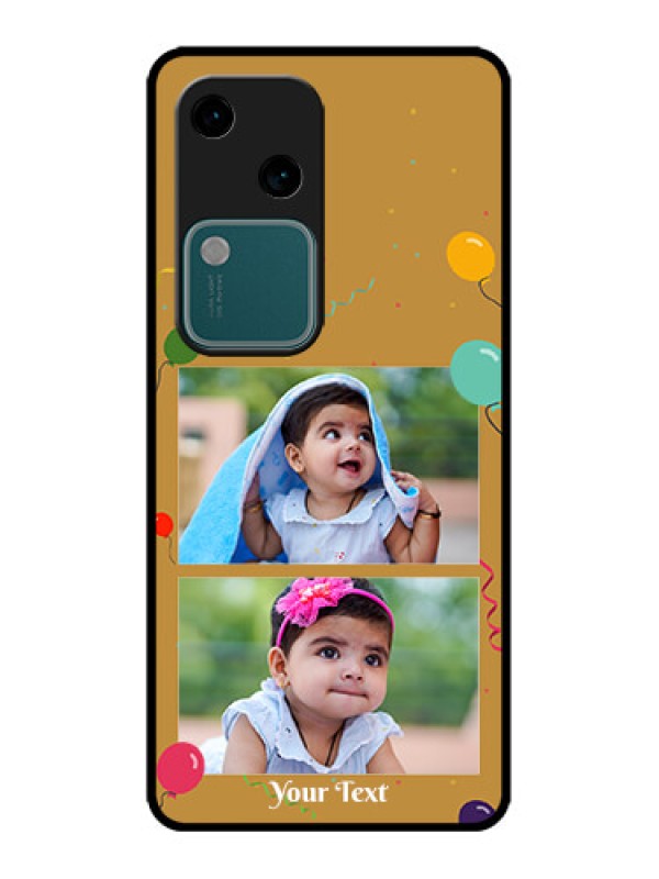Custom Vivo V30 5G Custom Metal Phone CaseImage Holder With Birthday Celebrations Design