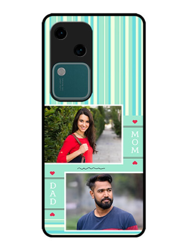 Custom Vivo V30 5G Custom Metal Phone CaseMom and Dad Pic Design