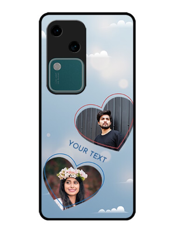 Custom Vivo V30 5G Custom Metal Phone CaseBlue Color Couple Design