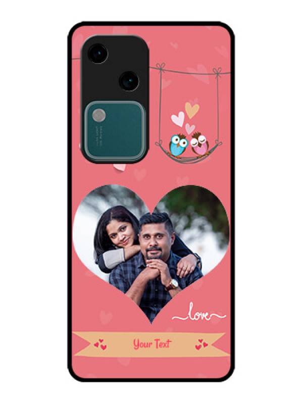 Custom Vivo V30 5G Custom Metal Phone CasePeach Color Love Design