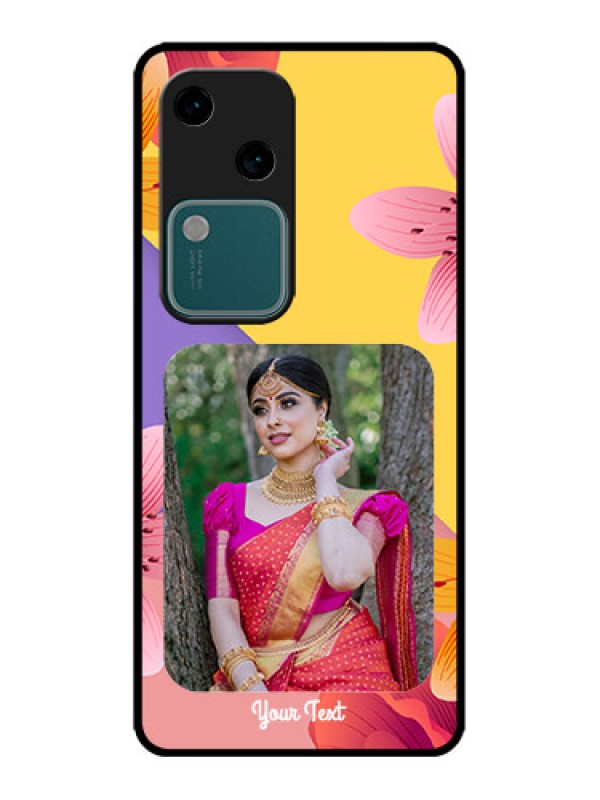 Custom Vivo V30 5G Custom Metal Phone Case3 Image With Vintage Floral Design