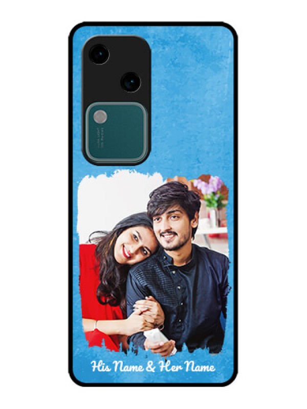 Custom Vivo V30 5G Custom Metal Phone CaseBlue Color Vintage Design