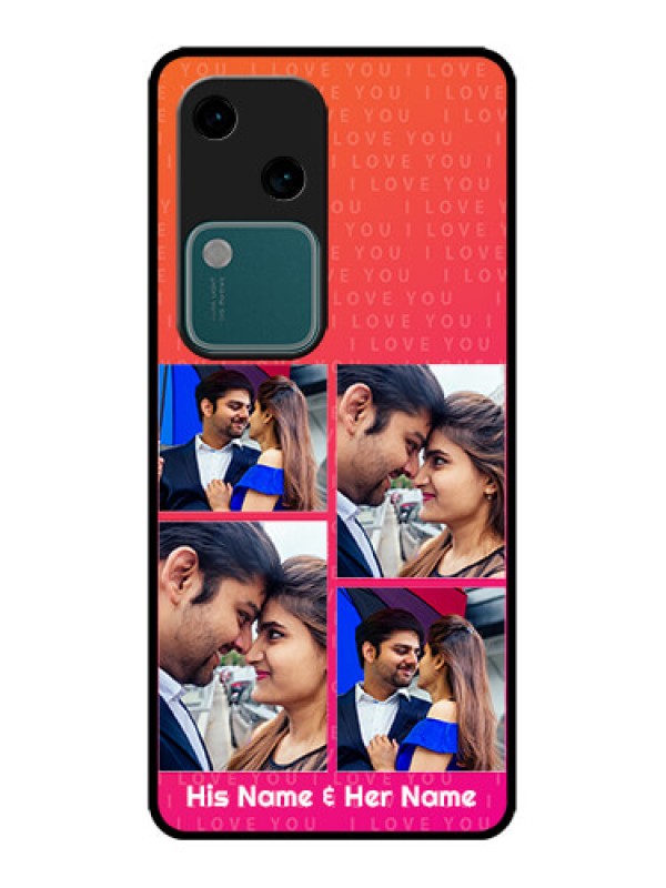 Custom Vivo V30 5G Custom Metal Phone CaseI Love You Pink Design