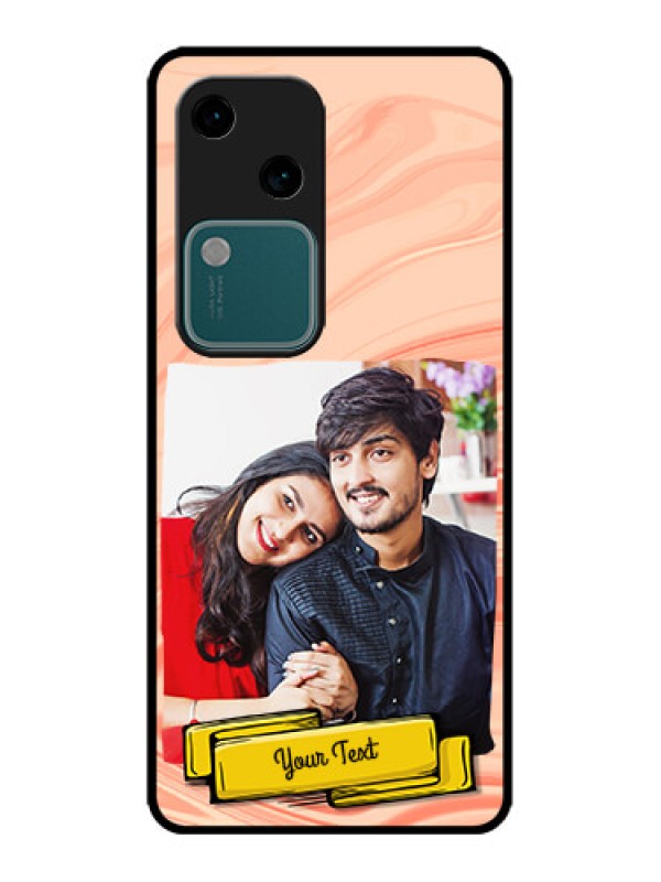 Custom Vivo V30 5G Custom Metal Phone CaseMarble Texture Design