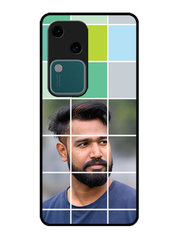 Custom Vivo V30 5G Custom Metal Phone CaseWith White Box Pattern