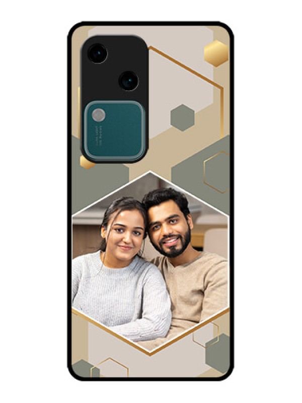 Custom Vivo V30 5G Custom Metal Phone CaseStylish Hexagon Pattern Design