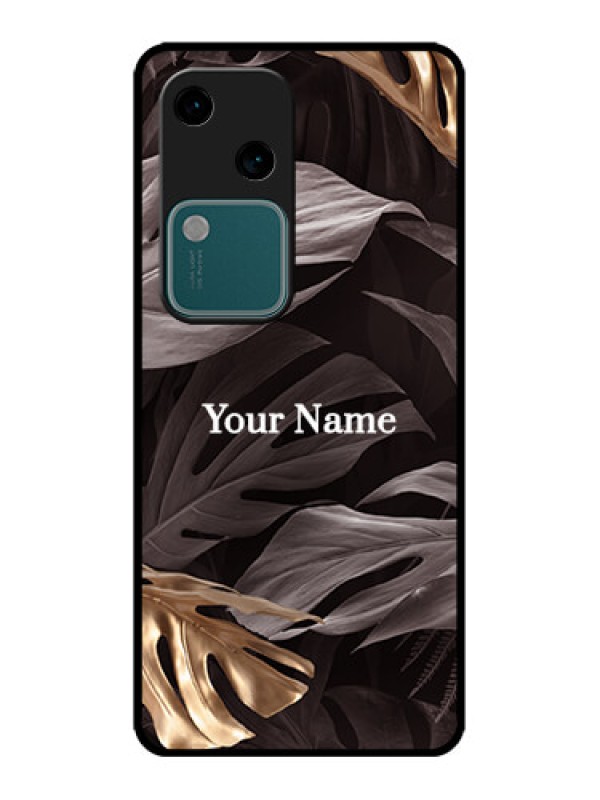 Custom Vivo V30 5G Custom Metal Phone CaseWild Leaves Digital Paint Design