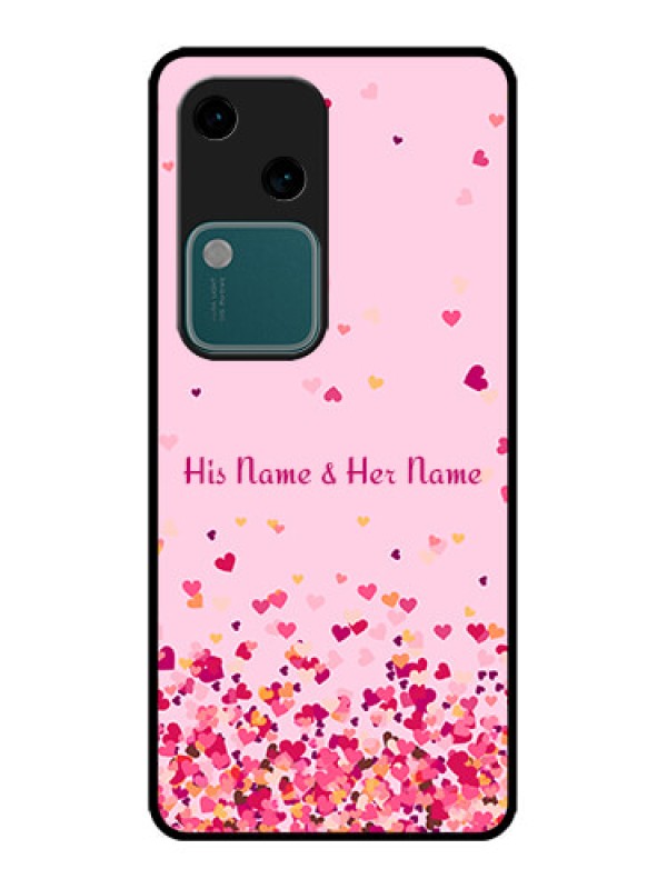 Custom Vivo V30 5G Custom Metal Phone CaseFloating Hearts Design