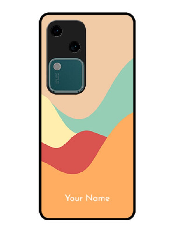 Custom Vivo V30 5G Custom Metal Phone CaseOcean Waves Multi - Colour Design