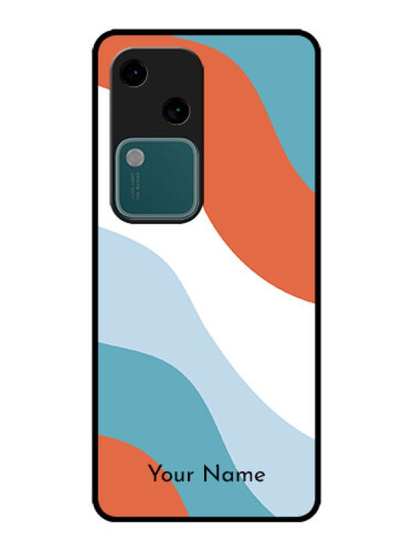 Custom Vivo V30 5G Custom Metal Phone CaseColoured Waves Design