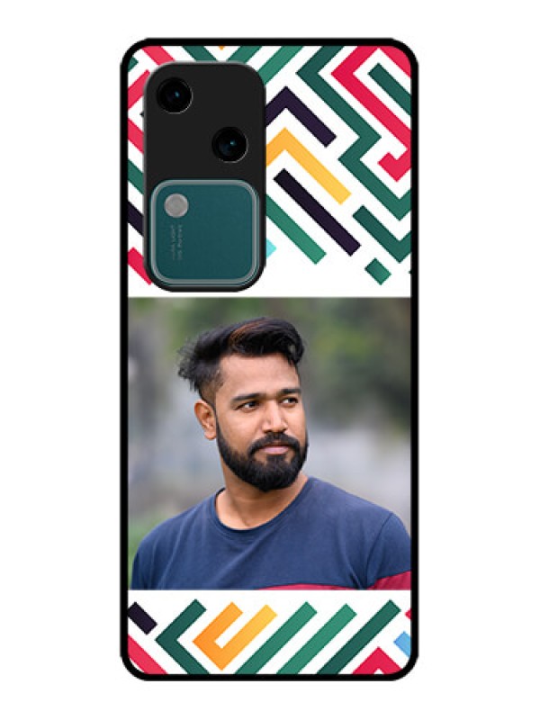Custom Vivo V30 5G Custom Metal Phone CaseColorful Maze Pattern Design